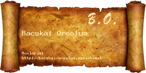 Bacskai Orsolya névjegykártya