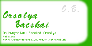 orsolya bacskai business card